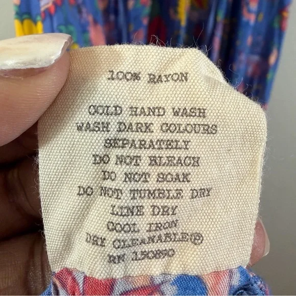 Spell Lovebird Half Moon Gown Deep Sky Blue Maxi Dress Size M Boho Festival - Picture 15 of 15